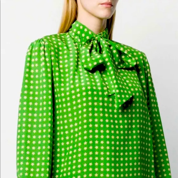 Yves Saint Laurent Scandal Star Printed Blouse New With Tags - Picture 1 of 10
